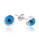 Silver Studded Eye Evil Eye Earrings
